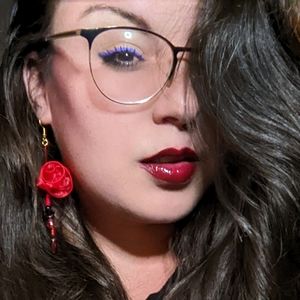 Unique red rose earrings